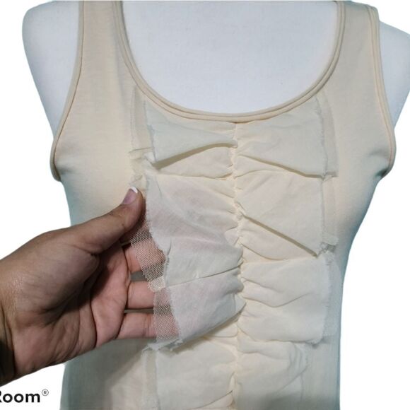 J.Crew Women Ivory Ruffle Tank Top Size XS - Picture 2 of 10